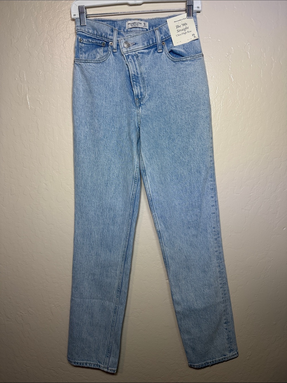 Abercrombie & Fitch Straight Leg Women's Jeans High Rise Criss Cross Jeans 25